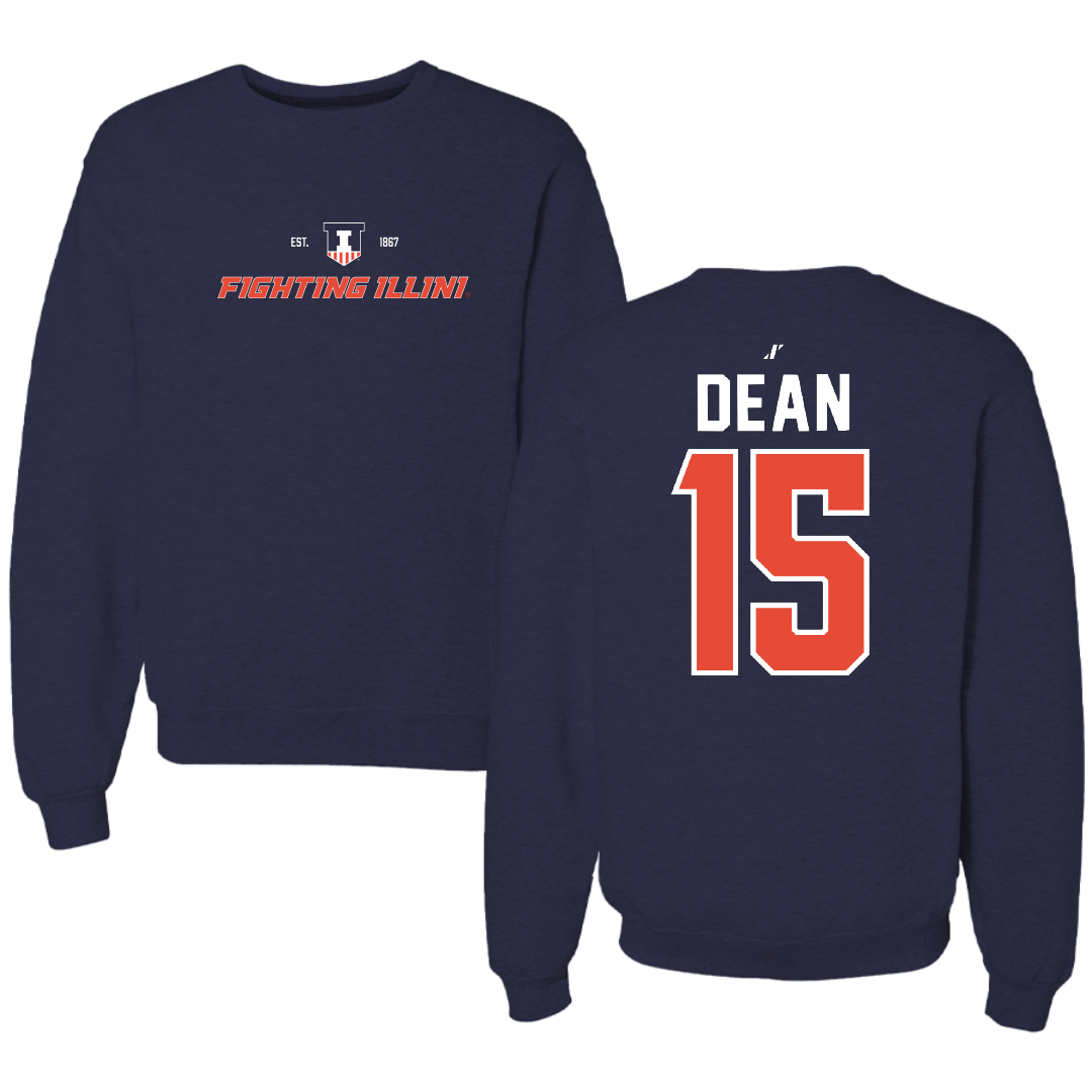 University of Illinois Volleyball Navy General Crewneck - #15 Gabby Dean