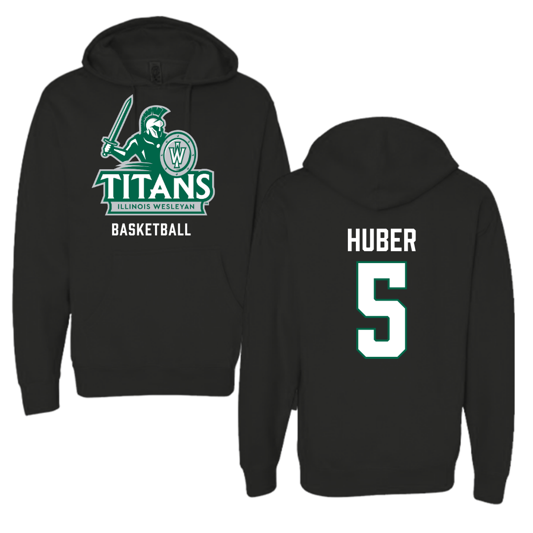 Illinois Wesleyan University Basketball Black Hoodie - #5 Lauren Huber