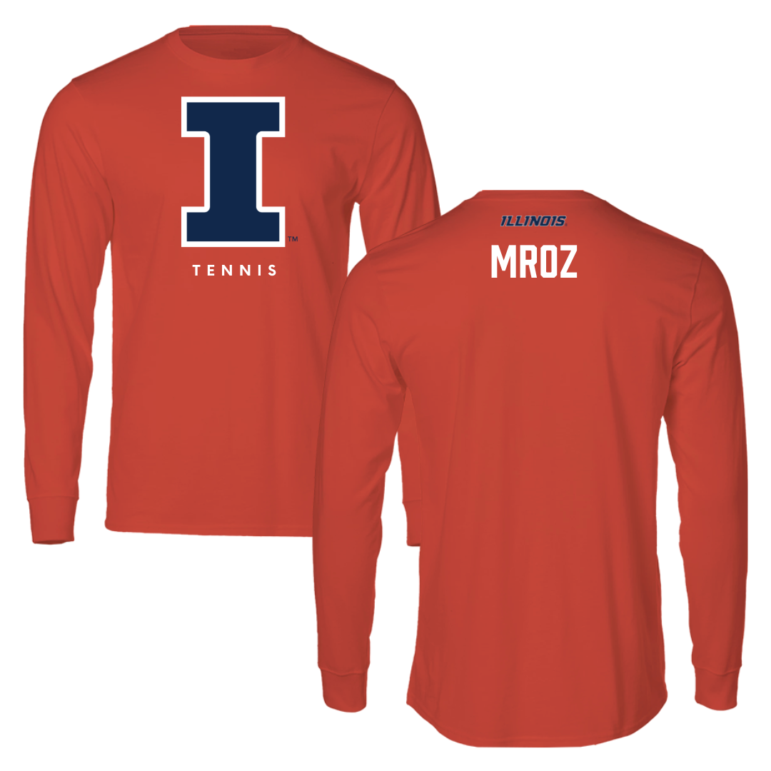 University of Illinois Tennis Orange Performance Long Sleeve - William Mroz