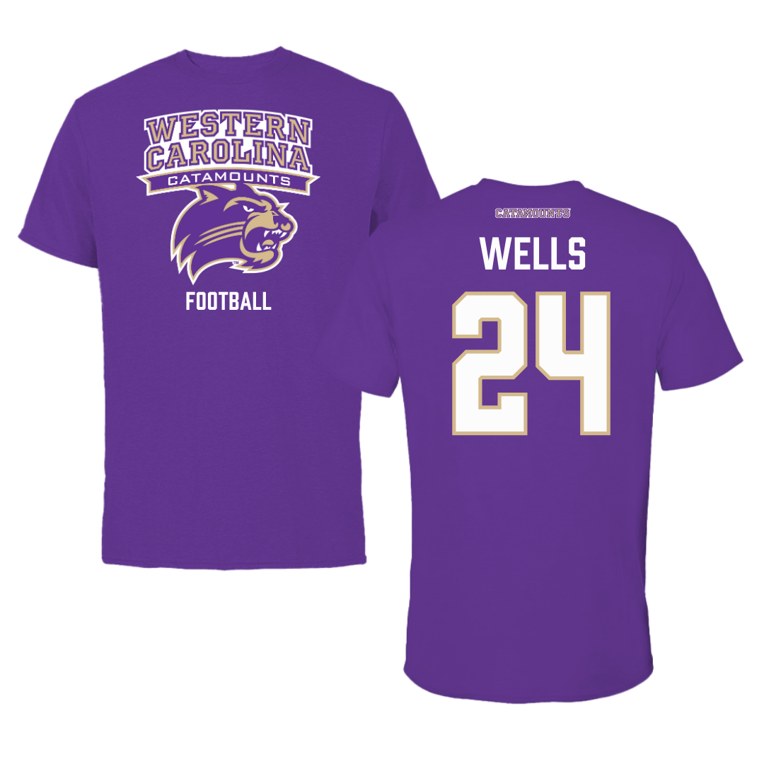 Western Carolina University Football Purple Tee - #24 Zayveon Wells