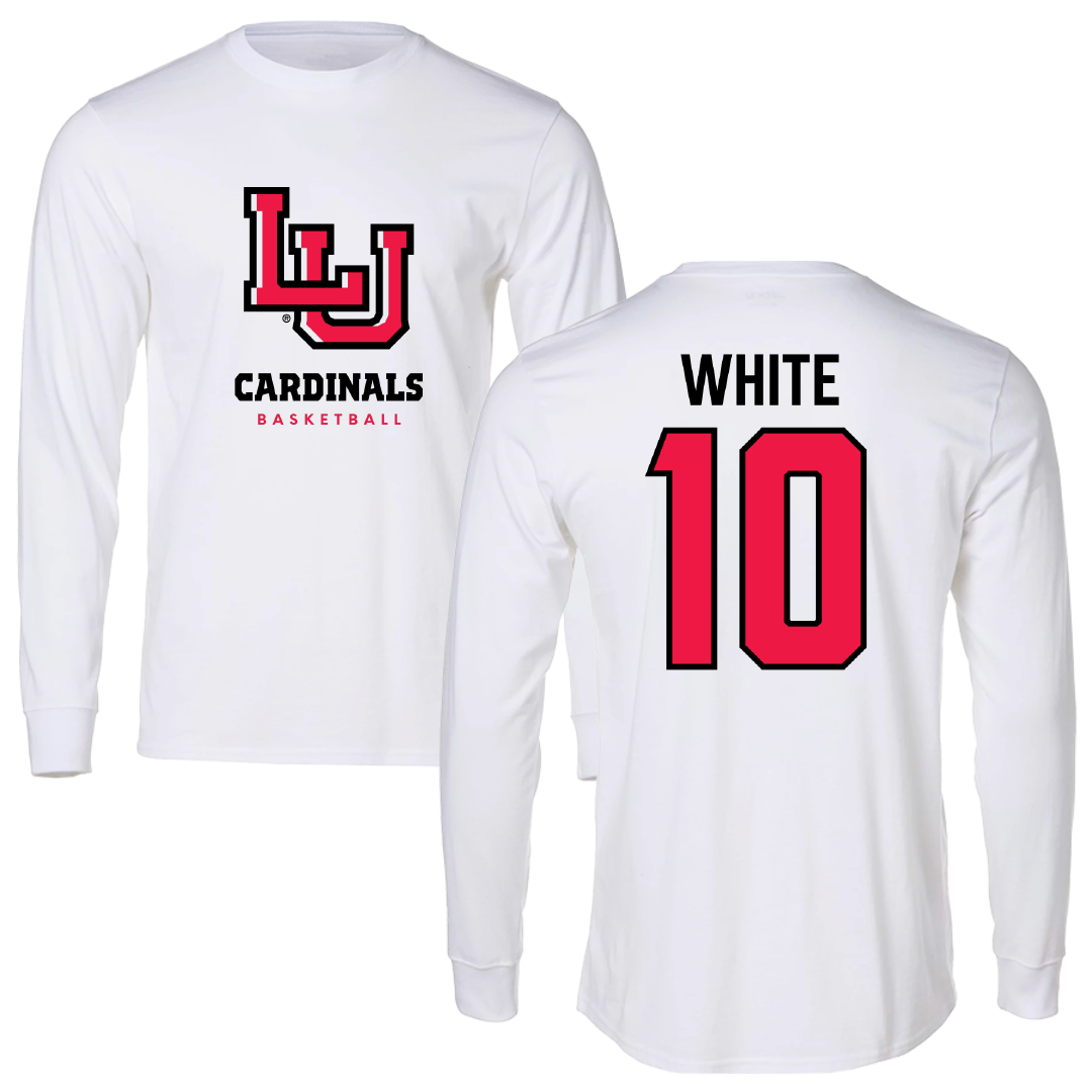 Lamar University Basketball White Performance Long Sleeve - #10 Errol White