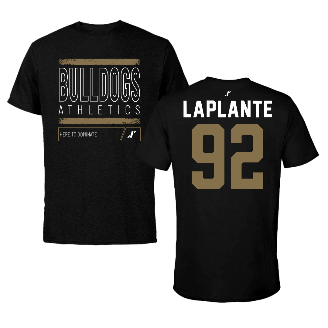 Bryant University Football Black Dominate Performance Tee - #92 Nathan LaPlante