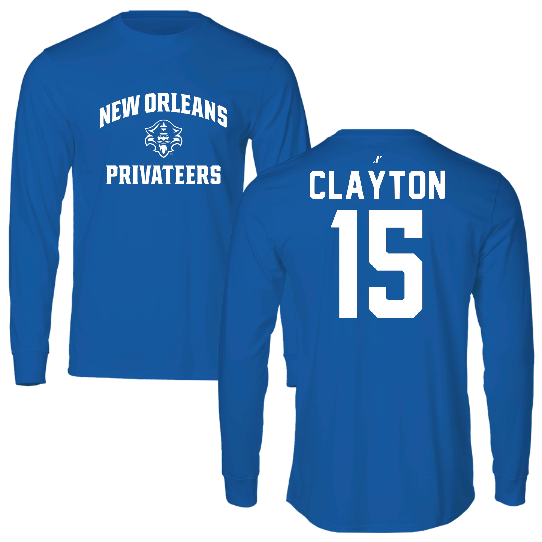 University of New Orleans Baseball Blue General Performance Long Sleeve - #15 Canaan Clayton
