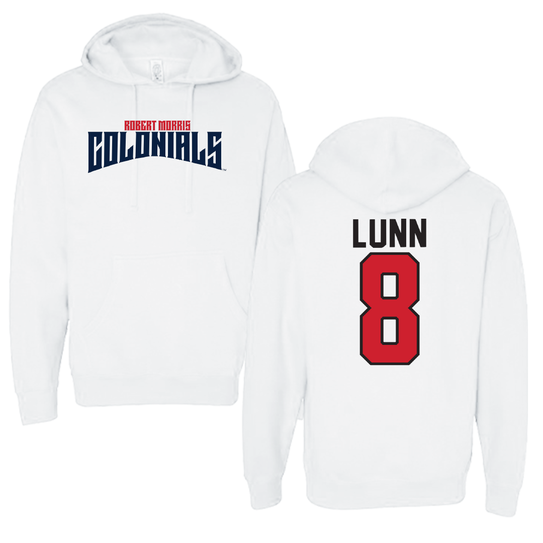 Robert Morris University Ice Hockey White Classic Hoodie - #8 Gabriel Lunn