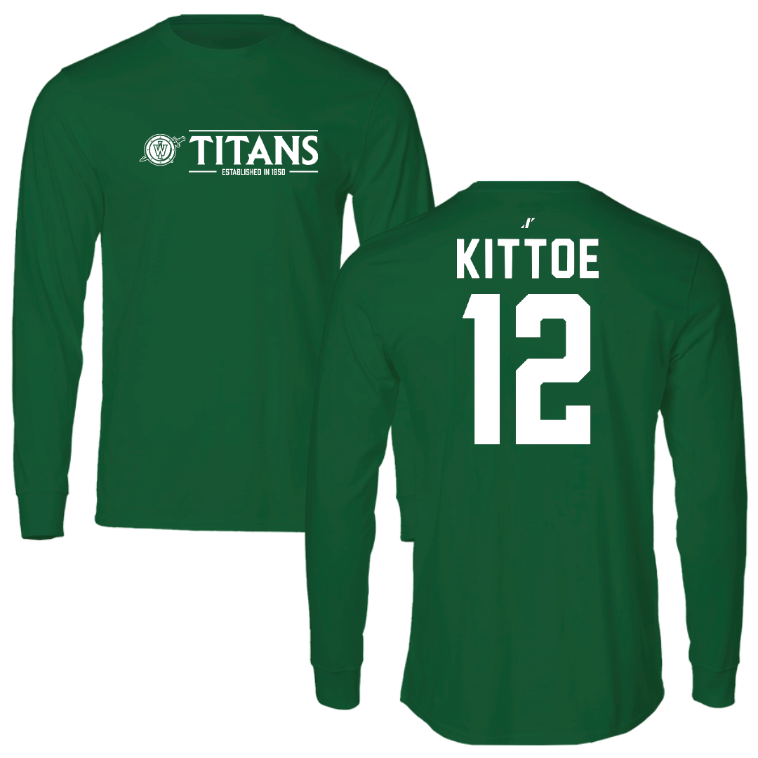 Illinois Wesleyan University Lacrosse Green General Long Sleeve - #12 John Kittoe