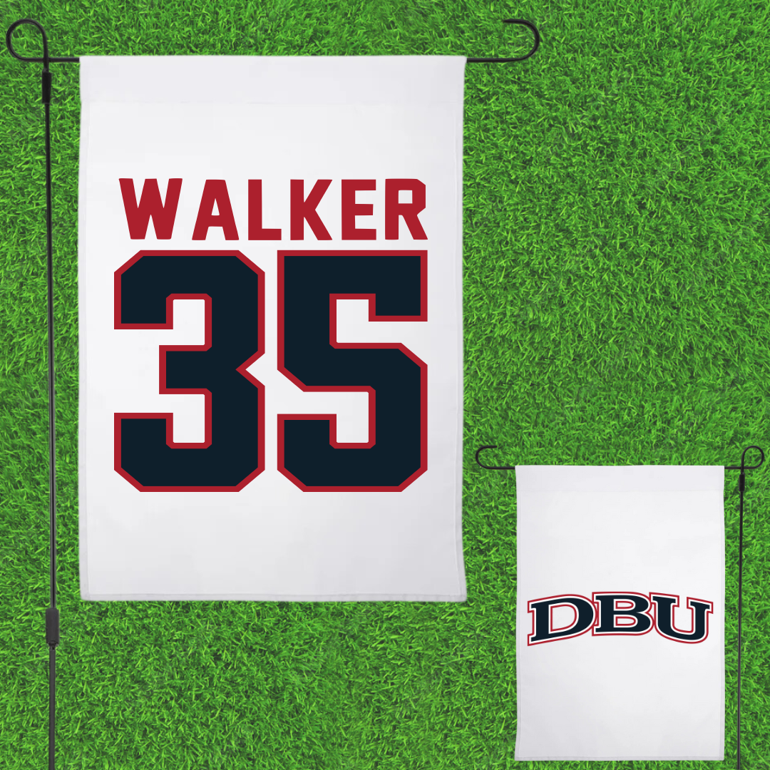 Dallas Baptist University Soccer White Garden Flag - #35 Lauren Walker