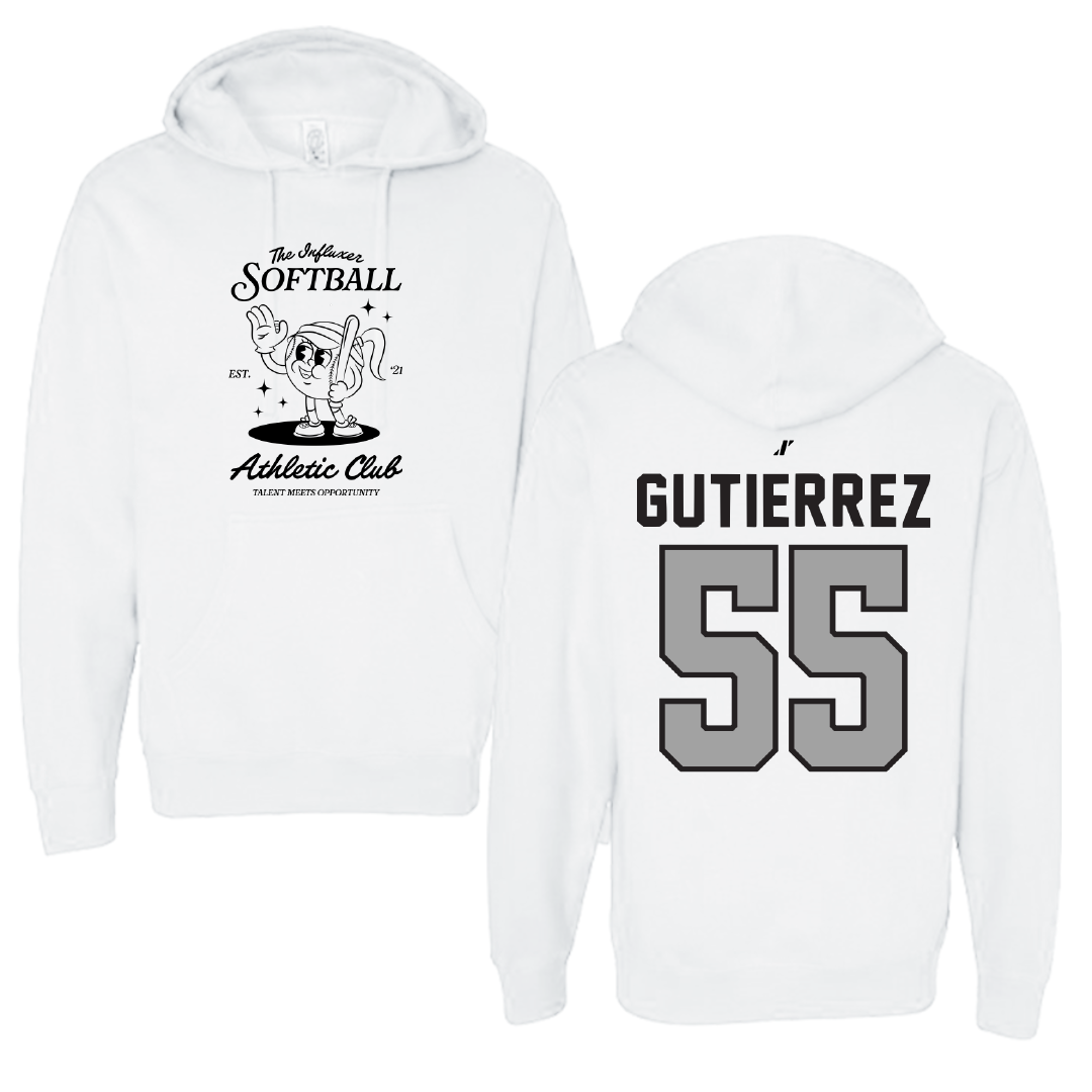 Softball White Influxer Athletic Club Hoodie - #55 Raeleen Gutierrez