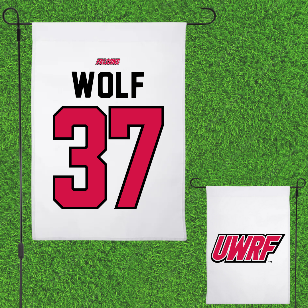 University of Wisconsin-River Falls Football White Garden Flag - #37 Brayden Wolf