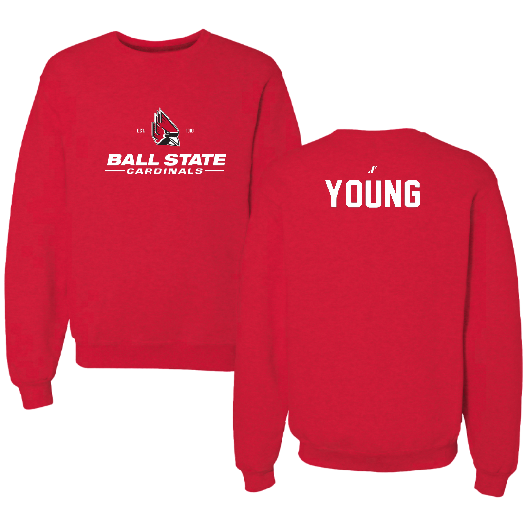 Ball State University Swimming & Diving Red General Crewneck - Mason Young