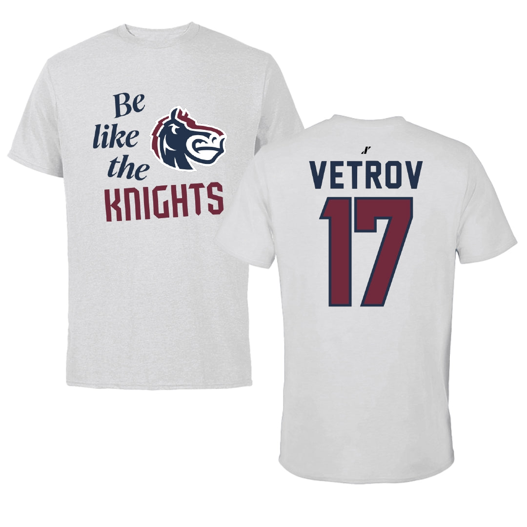 Fairleigh Dickinson University-Metropolitan Campus Volleyball Light Gray Be Like Us Performance Tee - #17 Artem Vetrov