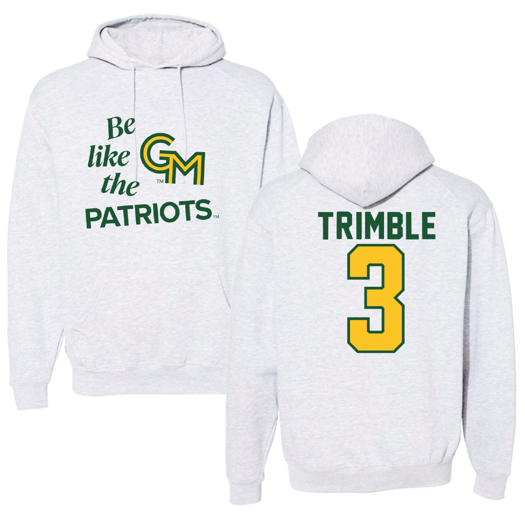 George Mason University Baseball Light Gray Be Like Us Hoodie - #3 South Trimble