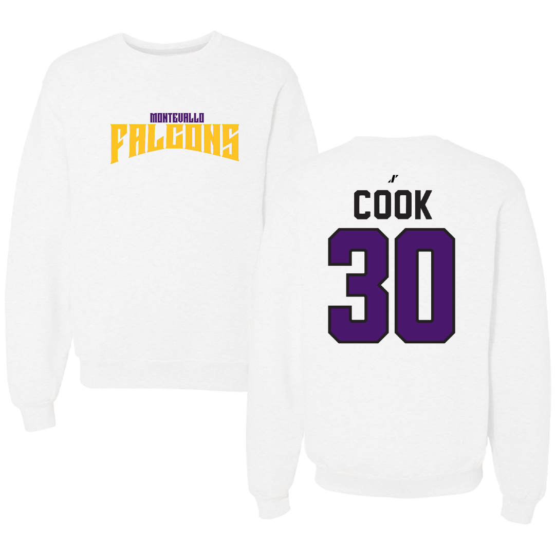 University of Montevallo Basketball White Classic Crewneck - #30 Savannah Cook