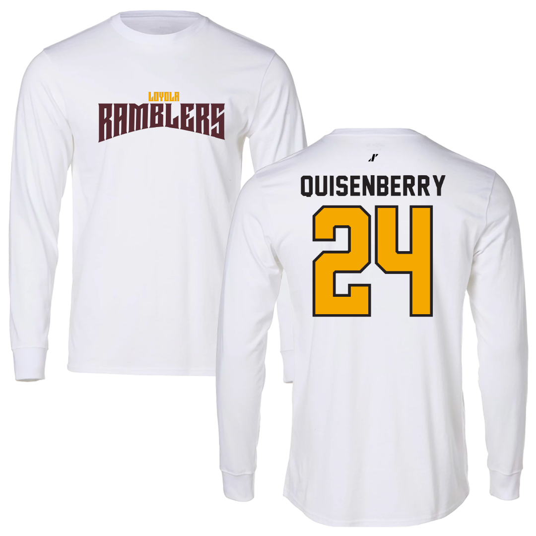 Loyola University-Chicago Soccer White Classic Long Sleeve - #24 Chris Quisenberry