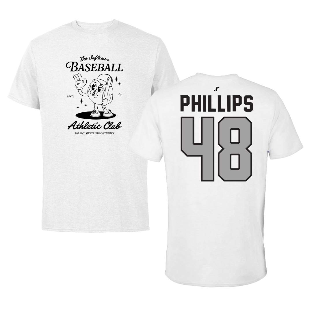 Baseball White Influxer Athletic Club Tee - #48 Austin Phillips