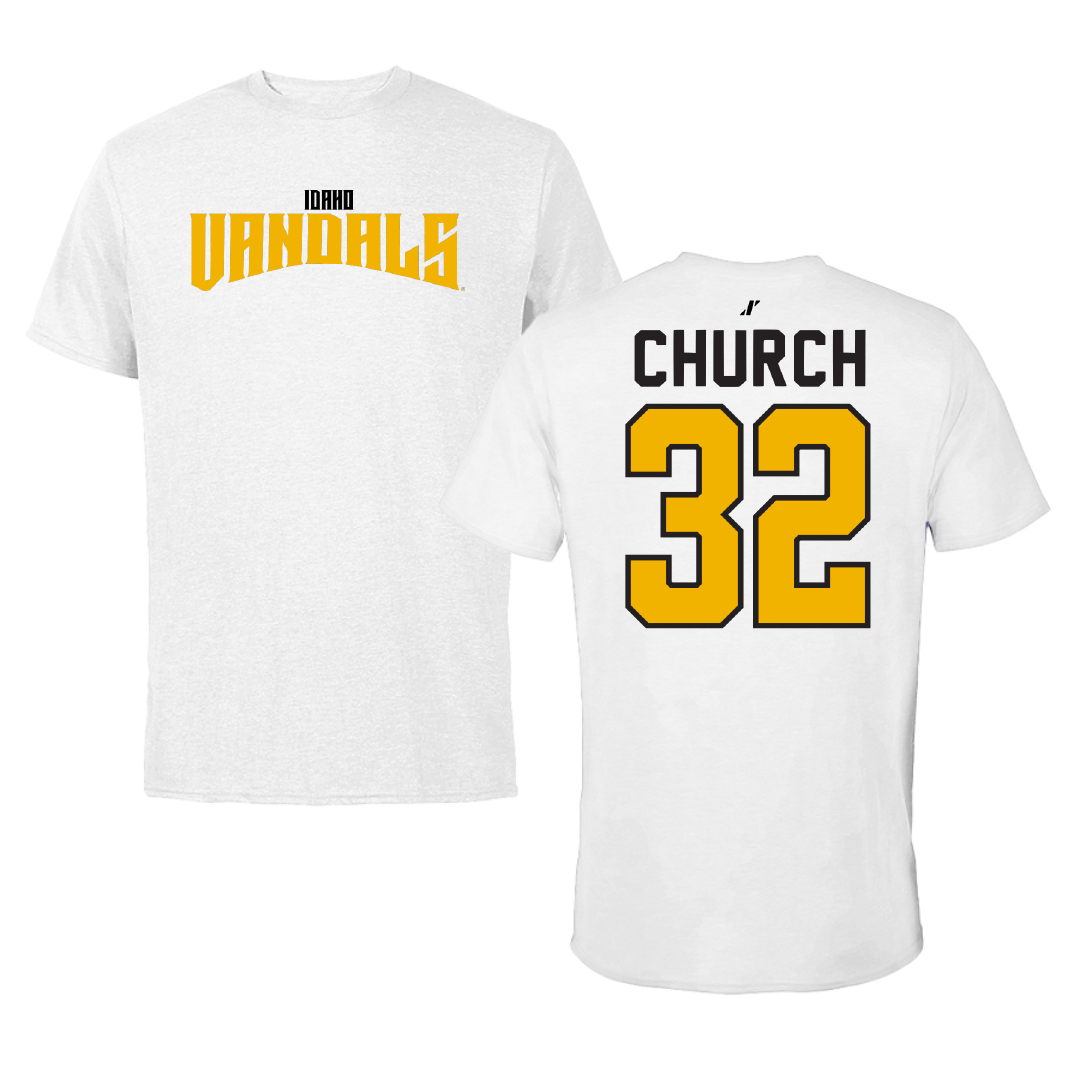 University of Idaho Basketball White Classic Tee - #32 Cooper Church
