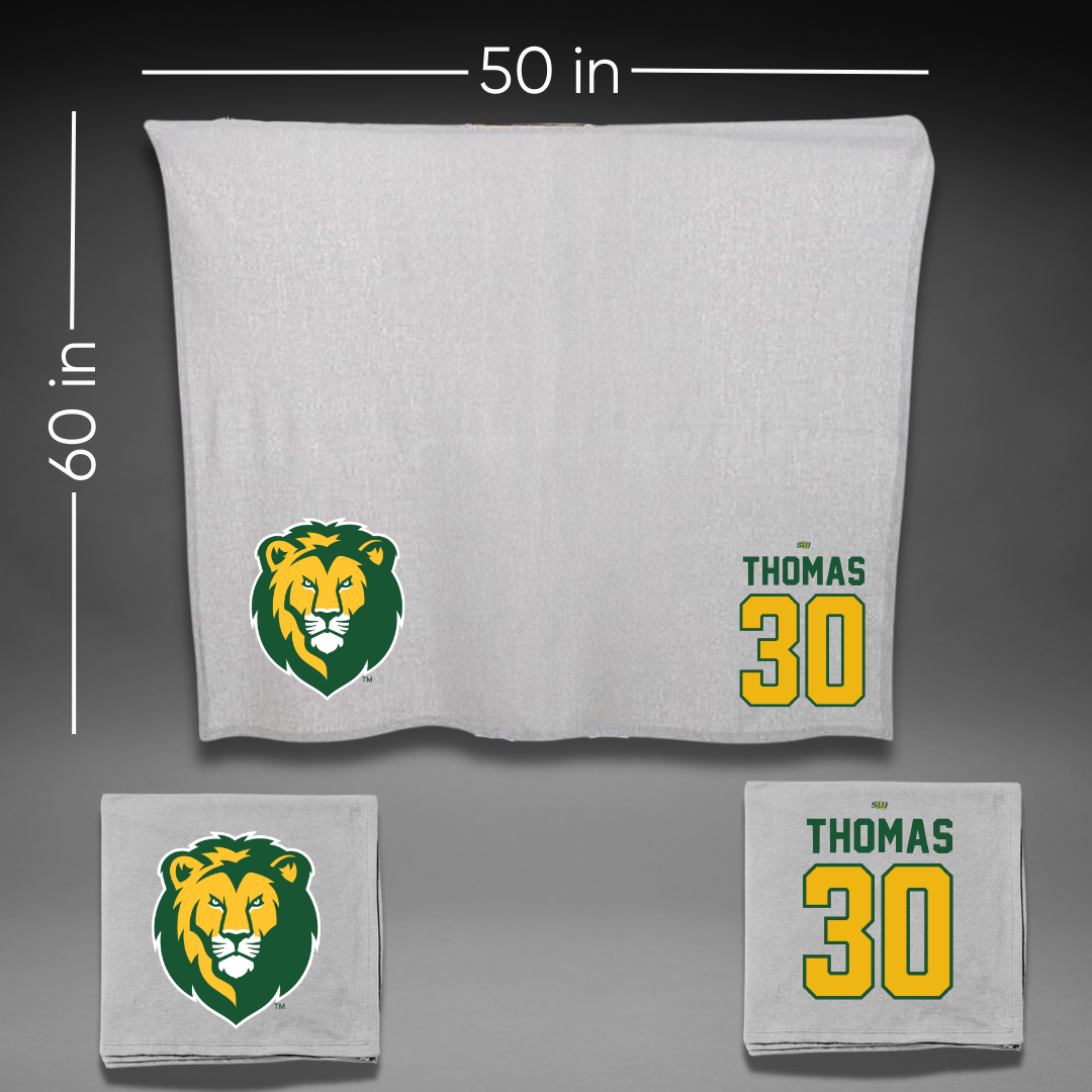 Southeastern Louisiana University Baseball Gray Blanket - #30 Shea Thomas