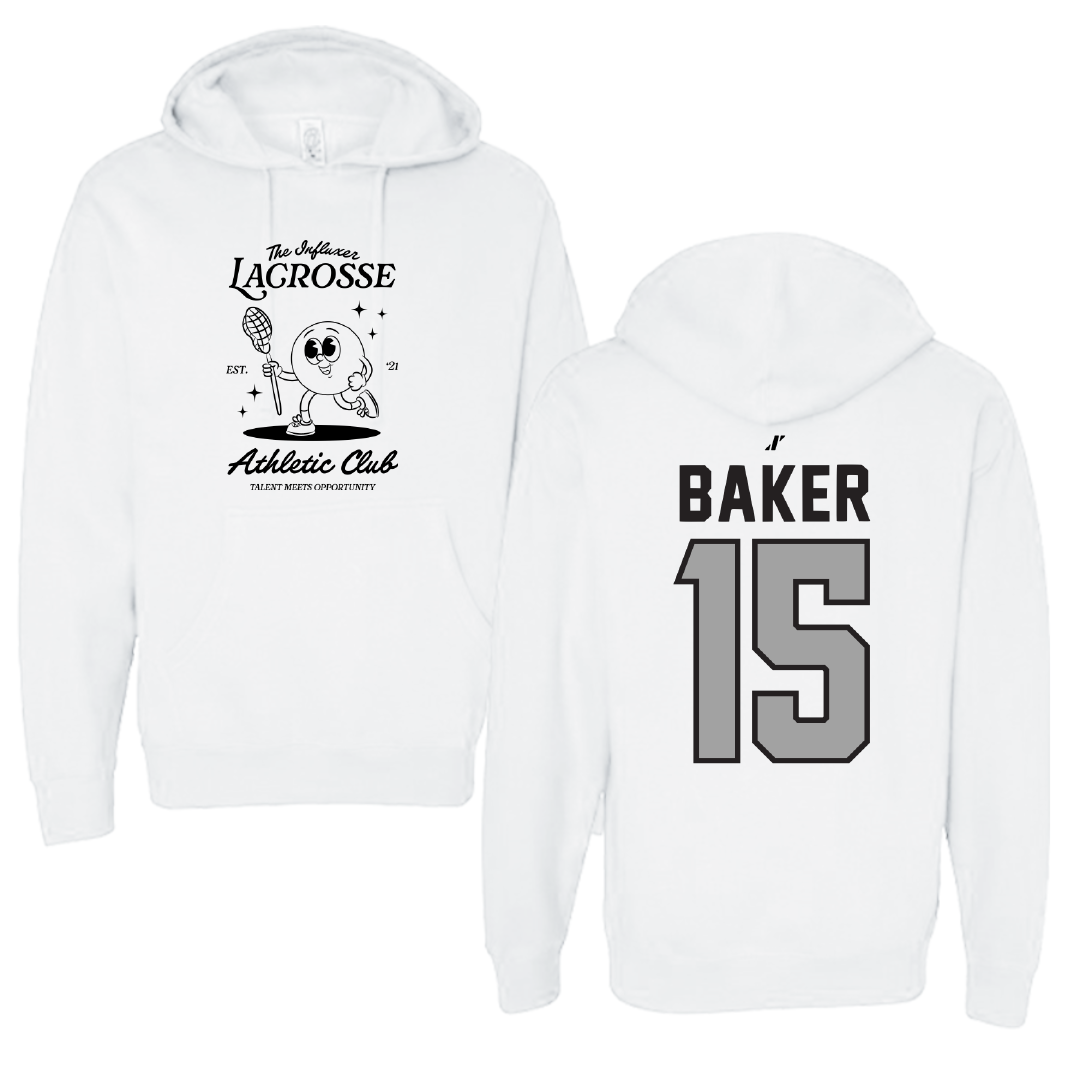 Lacrosse White Influxer Athletic Club Hoodie - #15 Emma Baker