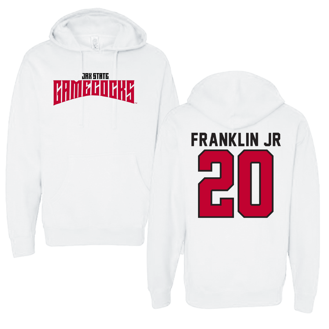 Jacksonville State University Football White Classics Hoodie - #20 Travis Franklin Jr