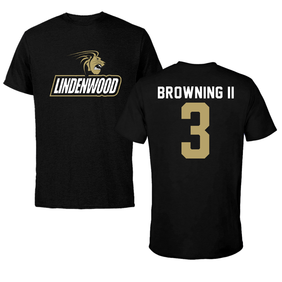 Lindenwood University Basketball Black Tee - #3 Markeith Browning II