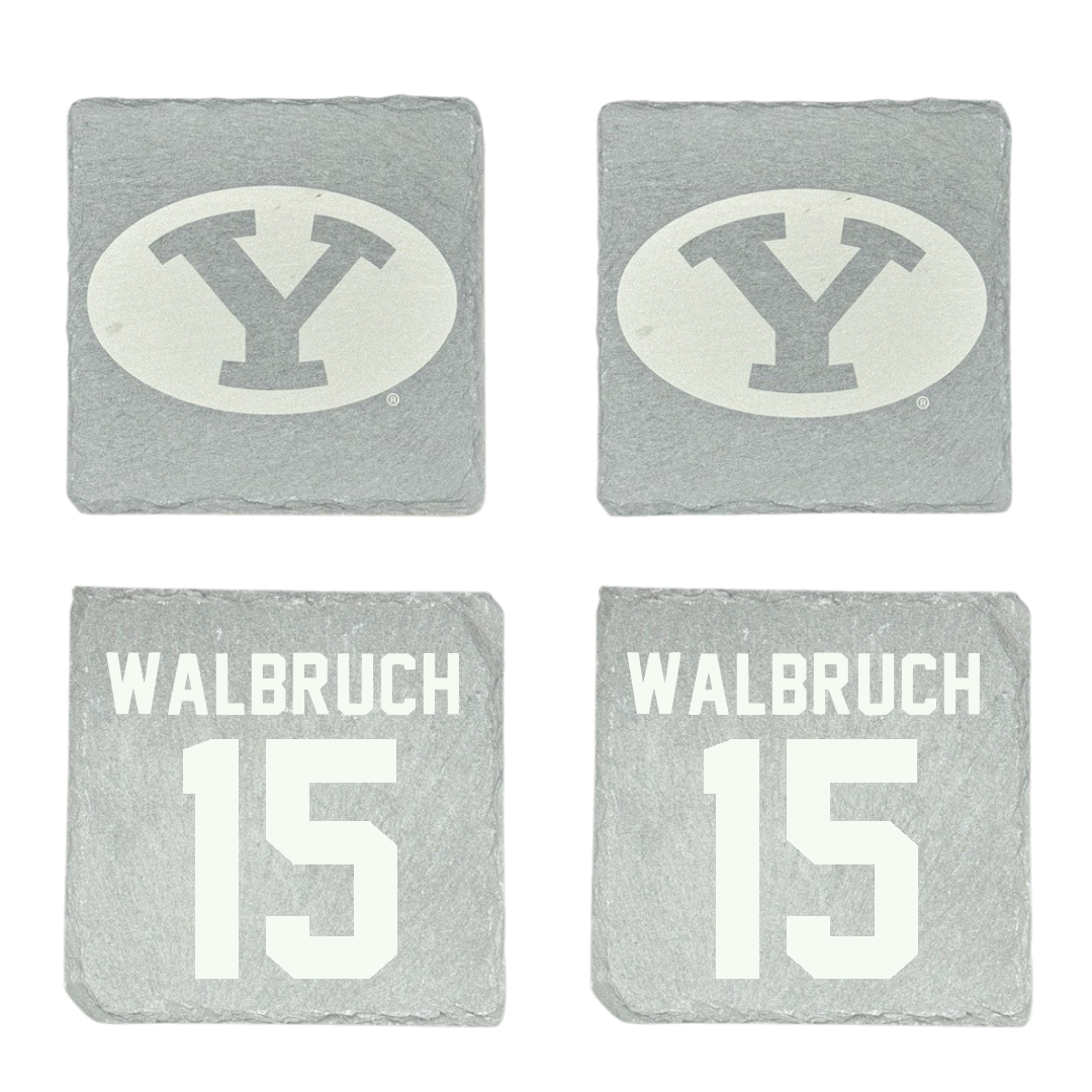 Brigham Young University Soccer Stone Coaster (4 Pack)  - #15 Ellie Walbruch