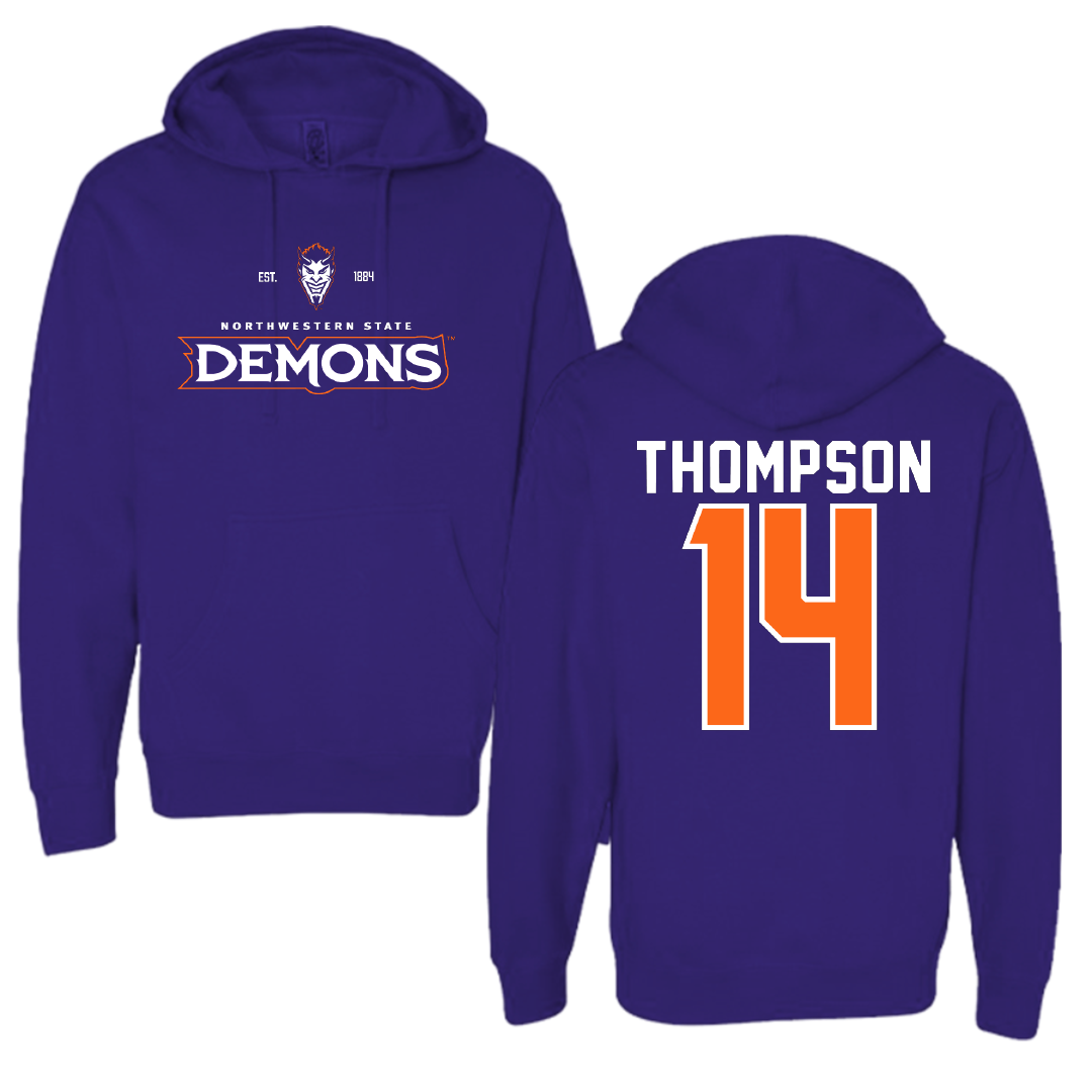 Northwestern State University Volleyball Purple General Hoodie - #14 Reaghan Thompson