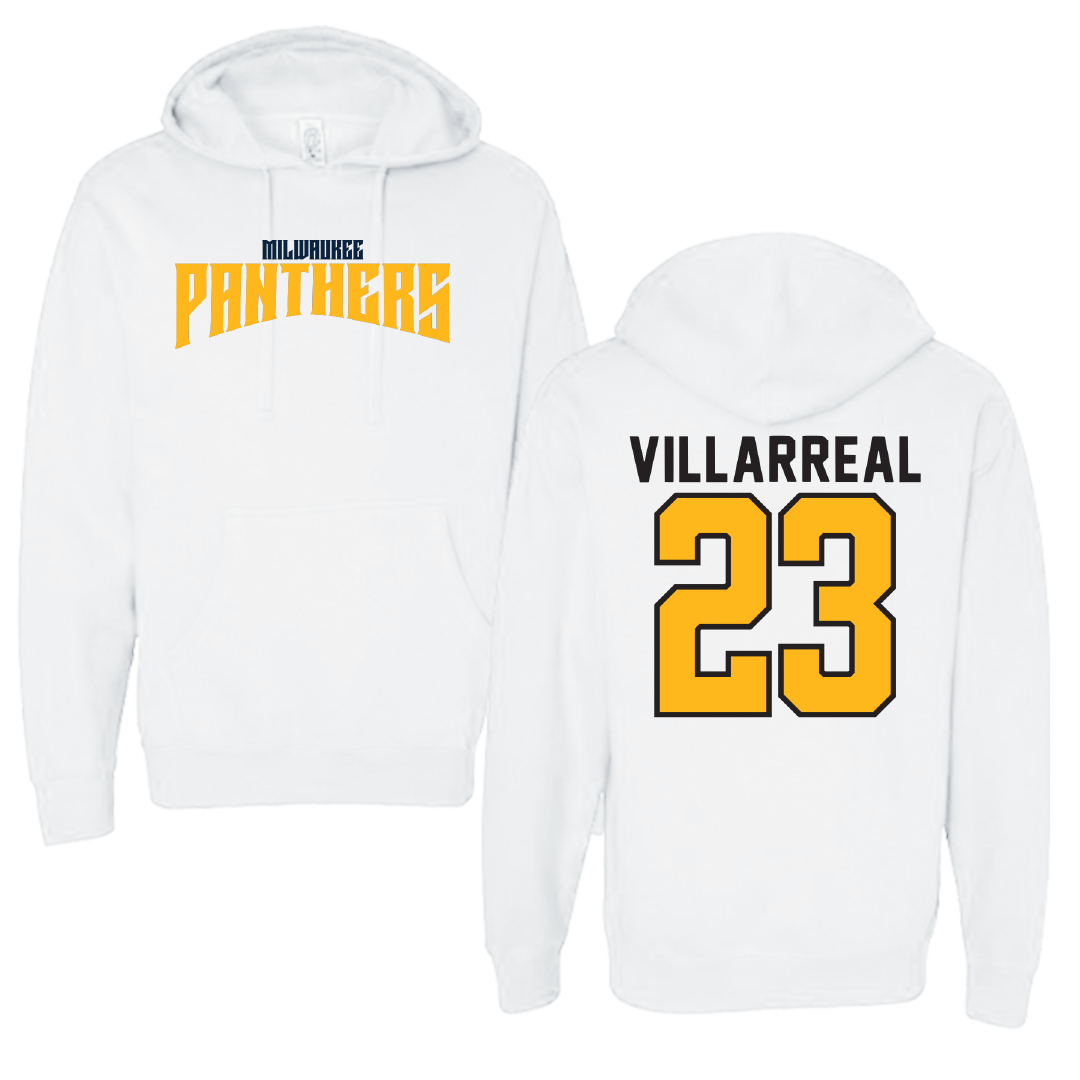 University of Wisconsin-Milwaukee Basketball White Classic Hoodie - #23 Austin Villarreal