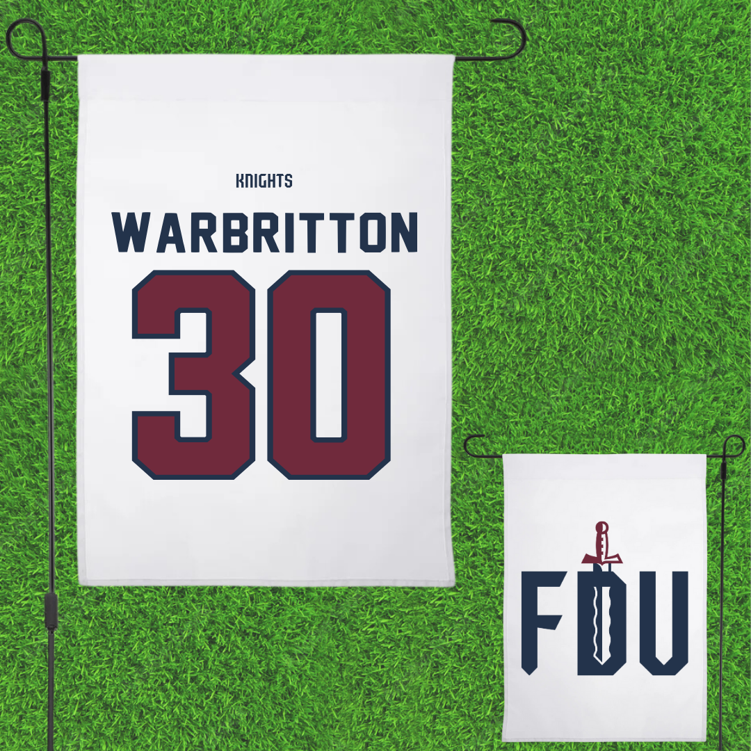 Fairleigh Dickinson University-Metropolitan Campus Volleyball White Garden Flag - #30 Kinsley Warbritton