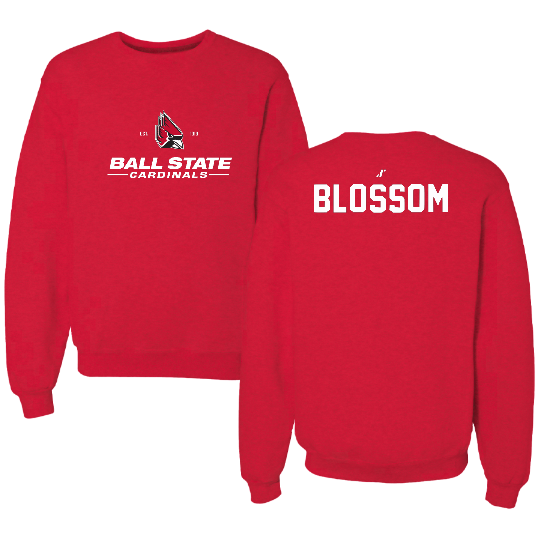 Ball State University Swimming & Diving Red General Crewneck - Seth Blossom