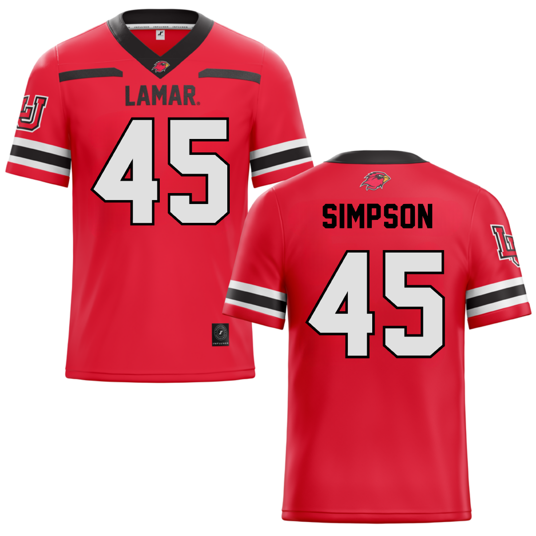 Lamar University Red Football Jersey - #45 Kei'trone Simpson