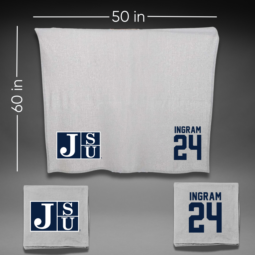 Jackson State University Soccer Gray Blanket - #24 Willow Ingram