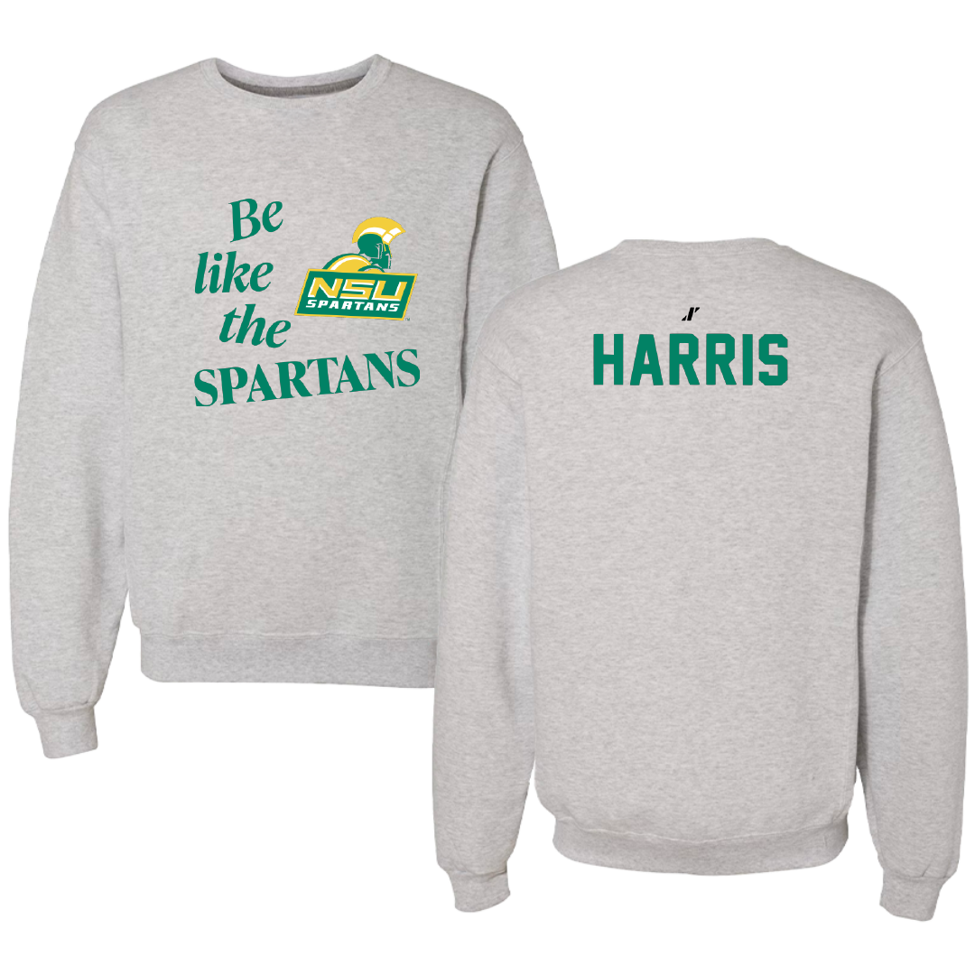 Norfolk State University TF and XC Light Gray Be Like Us Crewneck - Armani Harris