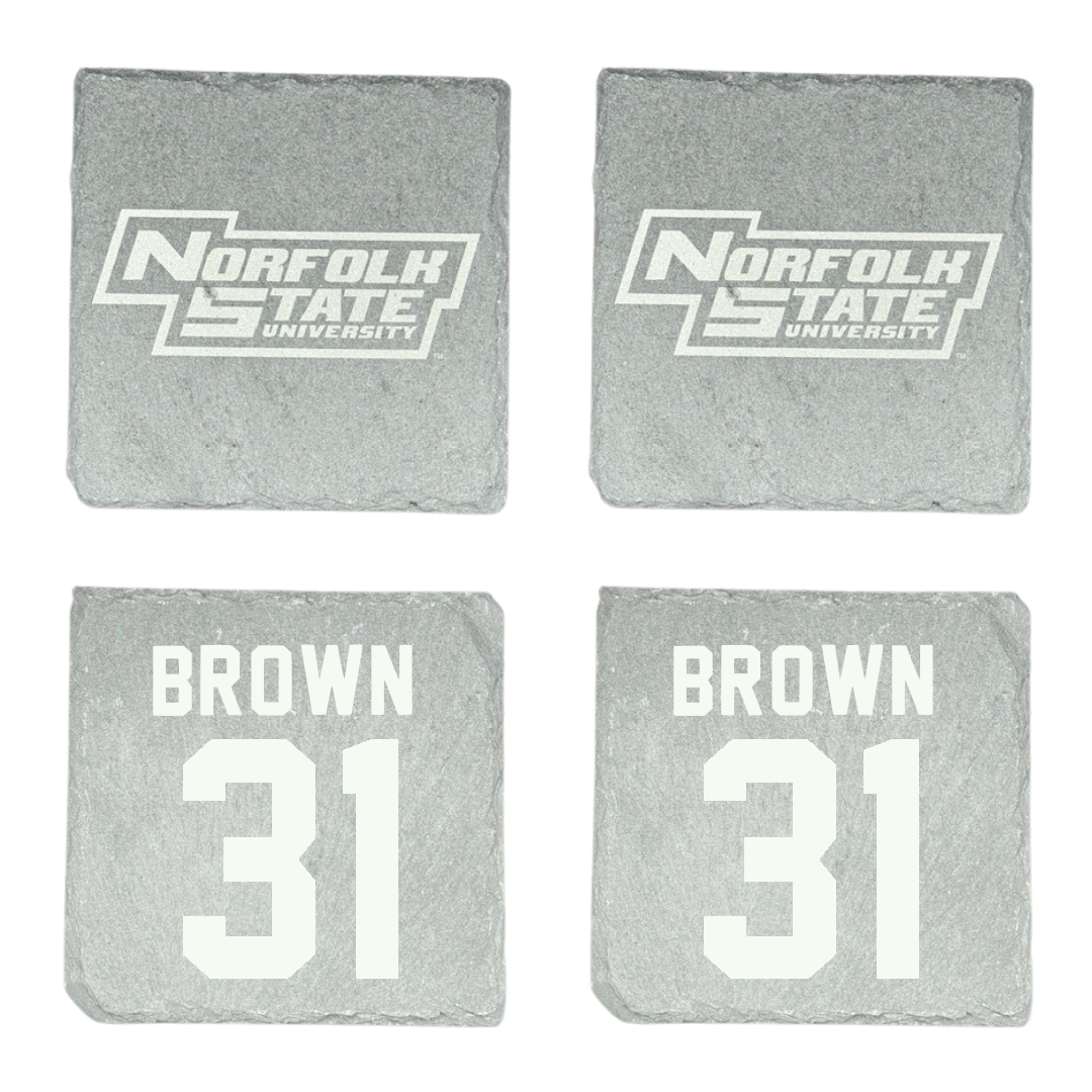 Norfolk State University Basketball Stone Coaster (4 Pack)  - #31 Cahiem Brown
