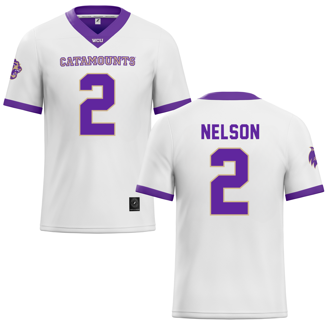 Western Carolina University White Football Jersey - #2 Micah Nelson