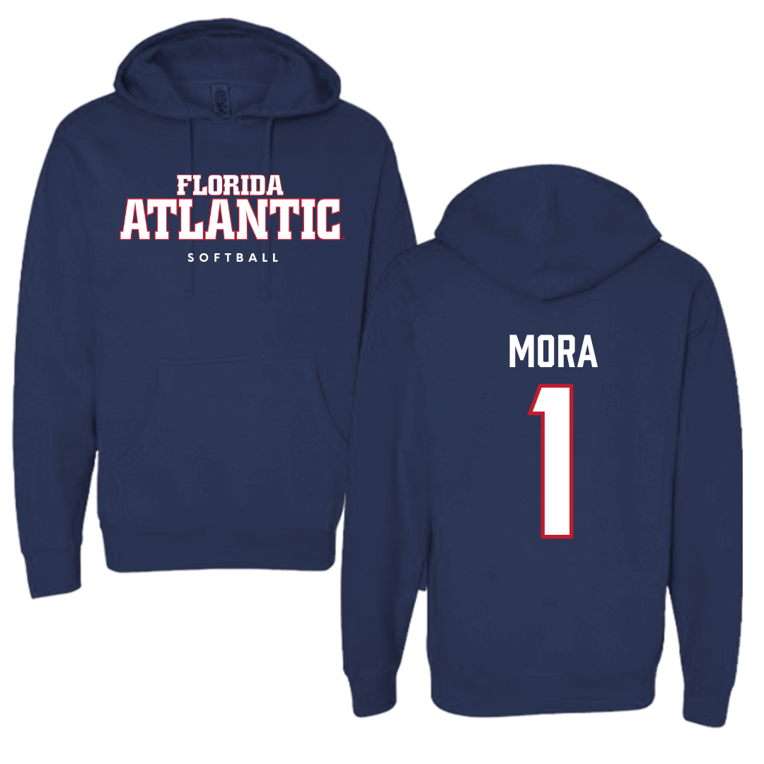 Florida Atlantic University Softball Navy Block Hoodie - #1 Jesiana Mora