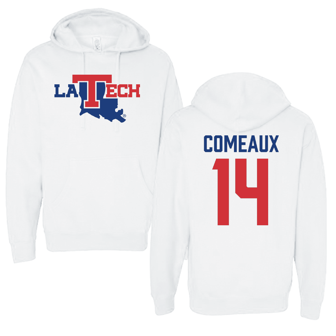 Louisiana Tech University Baseball White Hoodie - #14 Grant Comeaux