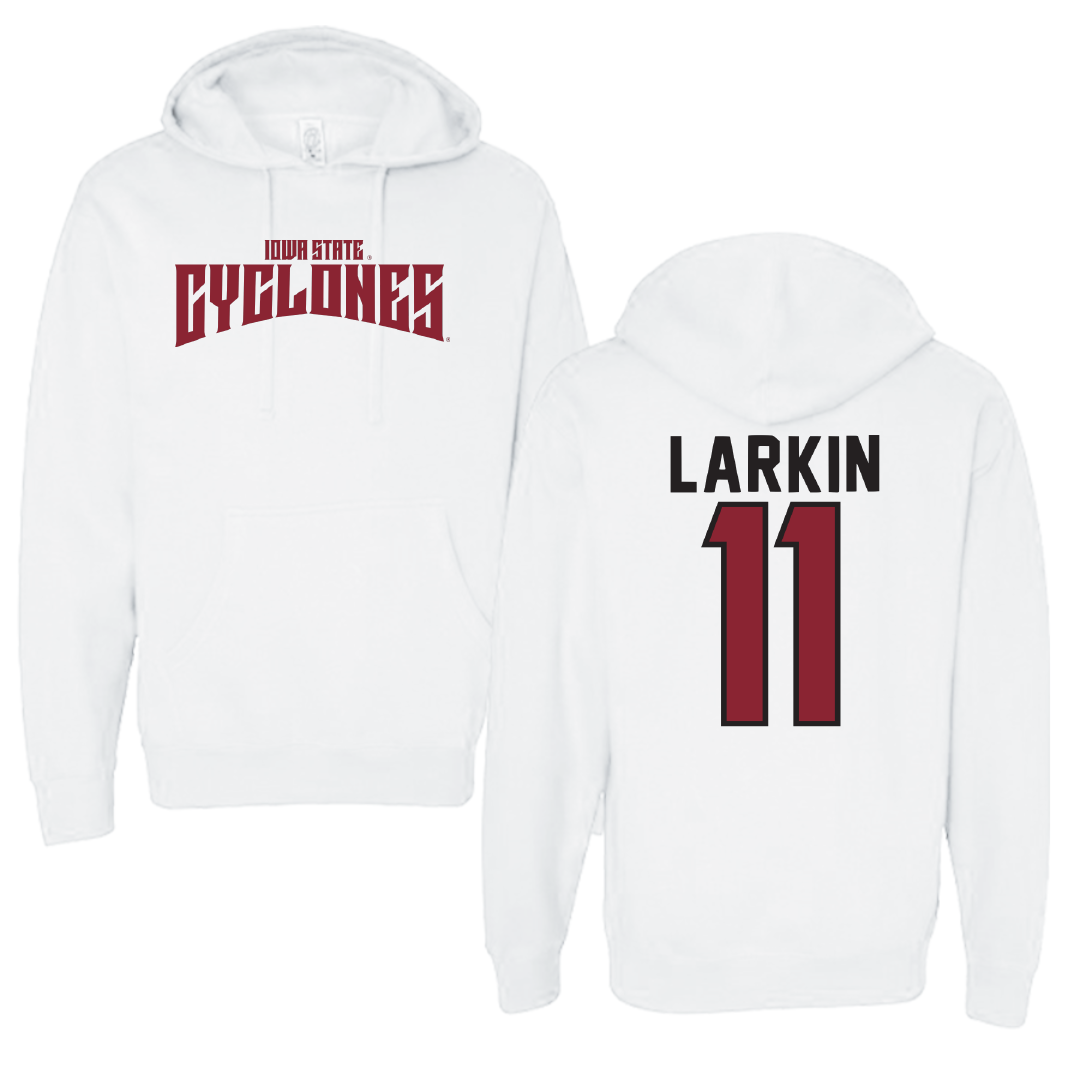 Iowa State University Volleyball White Classic Hoodie - #11 Reaghan Larkin