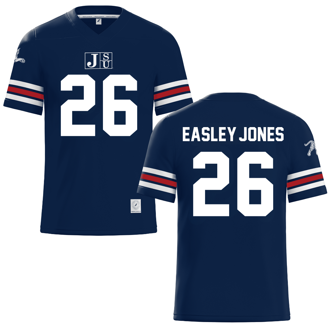Jackson State University Navy Football Jersey - #26 Tavarious Easley-Jones