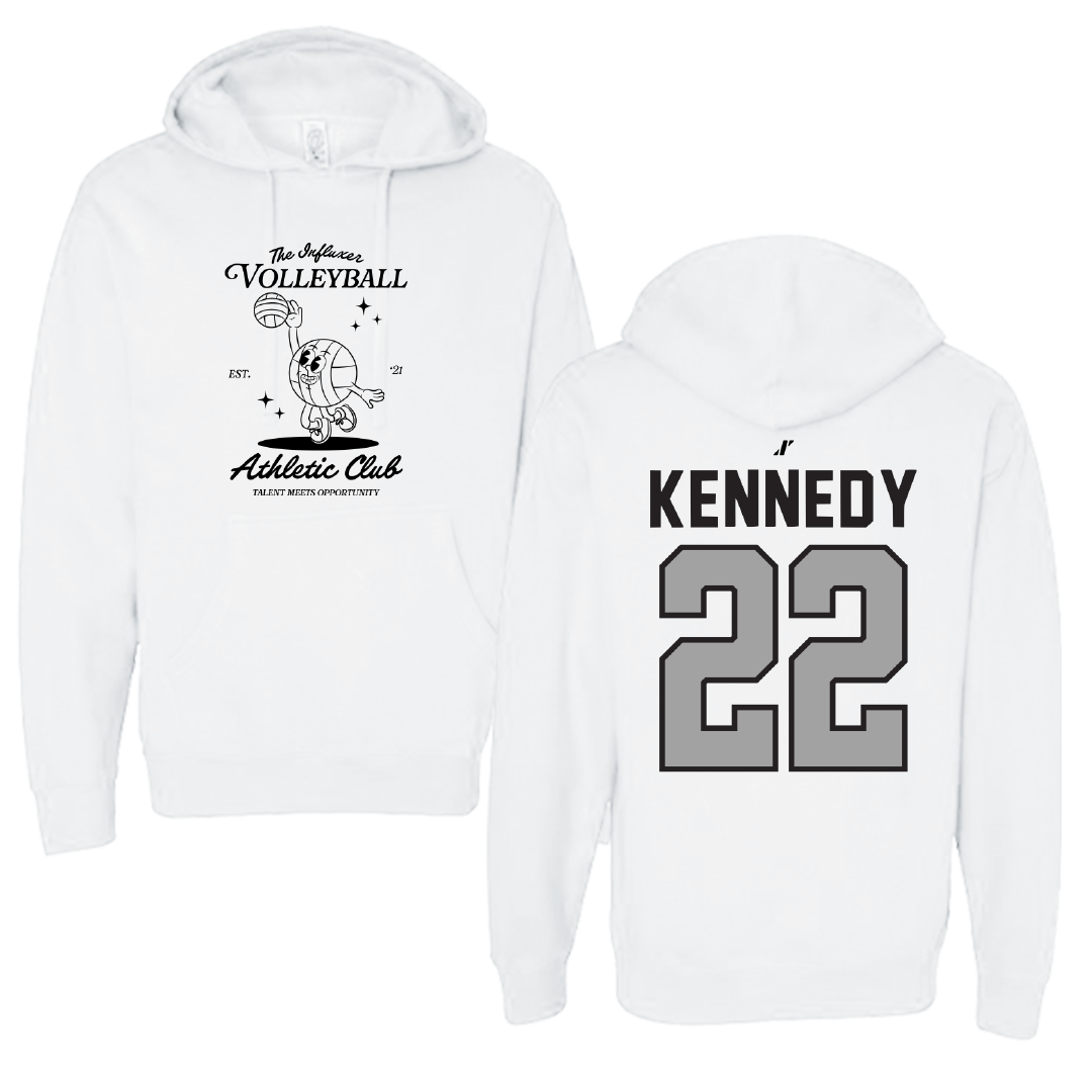 Volleyball White Influxer Athletic Club Hoodie - #22 Olyvia Kennedy