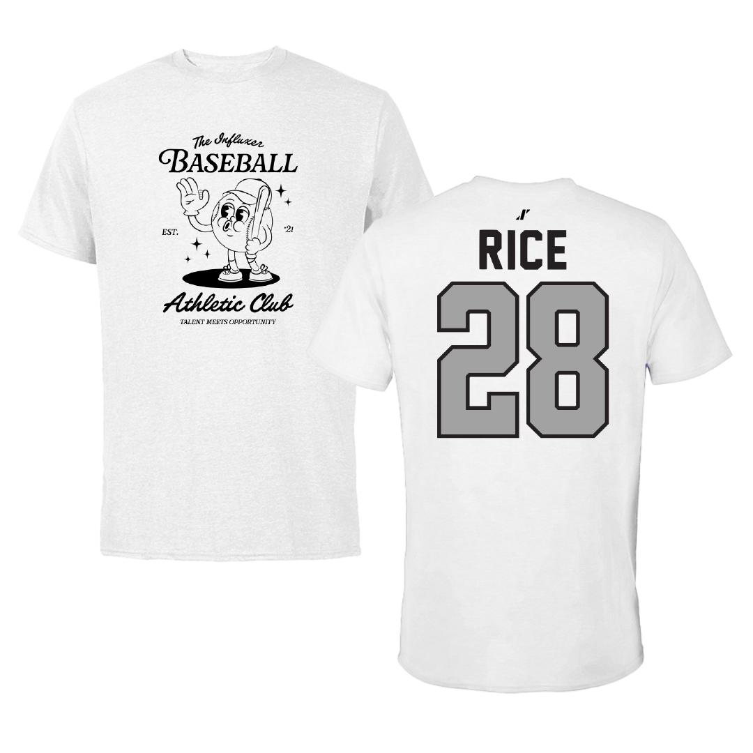 Baseball White Influxer Athletic Club Tee - #28 Cannon Rice