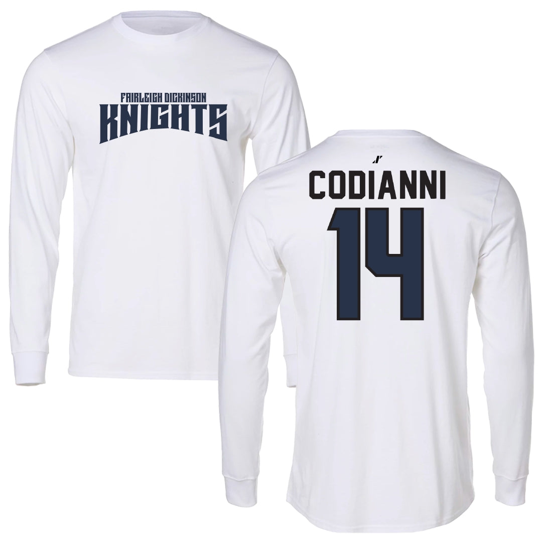 Fairleigh Dickinson University-Metropolitan Campus Lacrosse White Classic Long Sleeve - #14 Nora Codianni