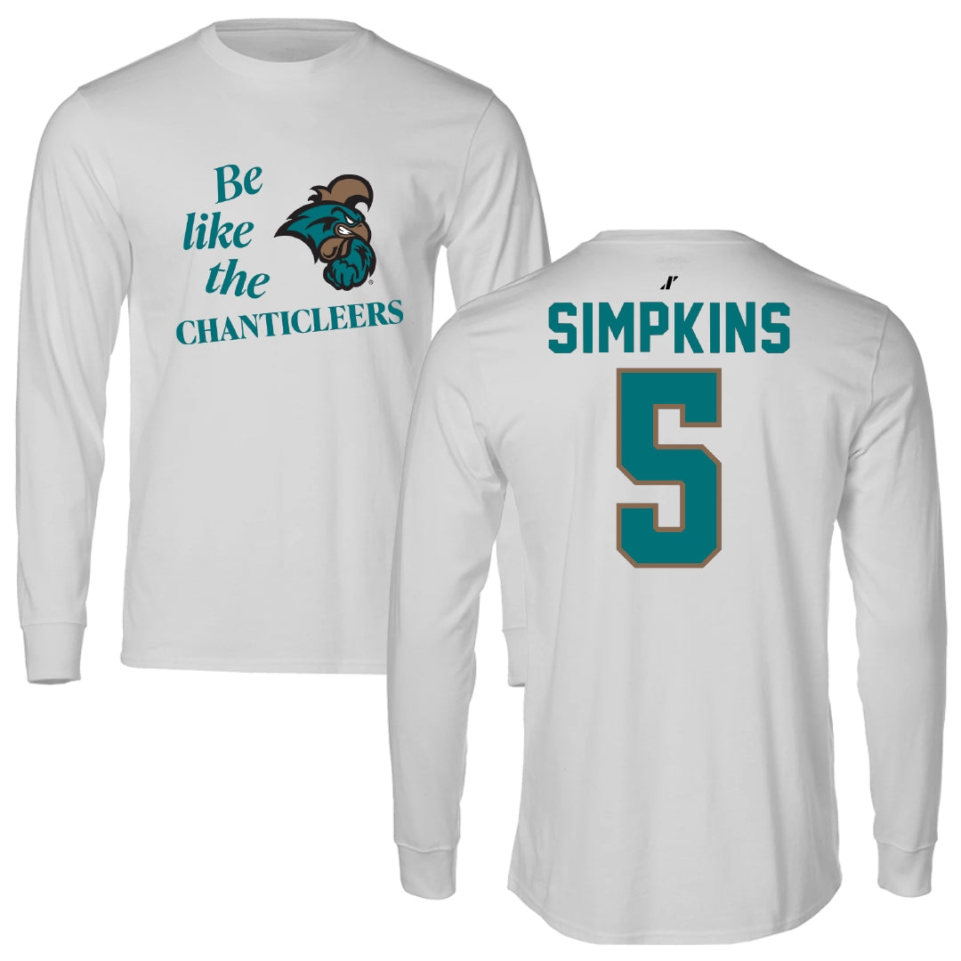 Coastal Carolina University Football Light Gray Be Like Us Long Sleeve - #5 Ja'Vin Simpkins