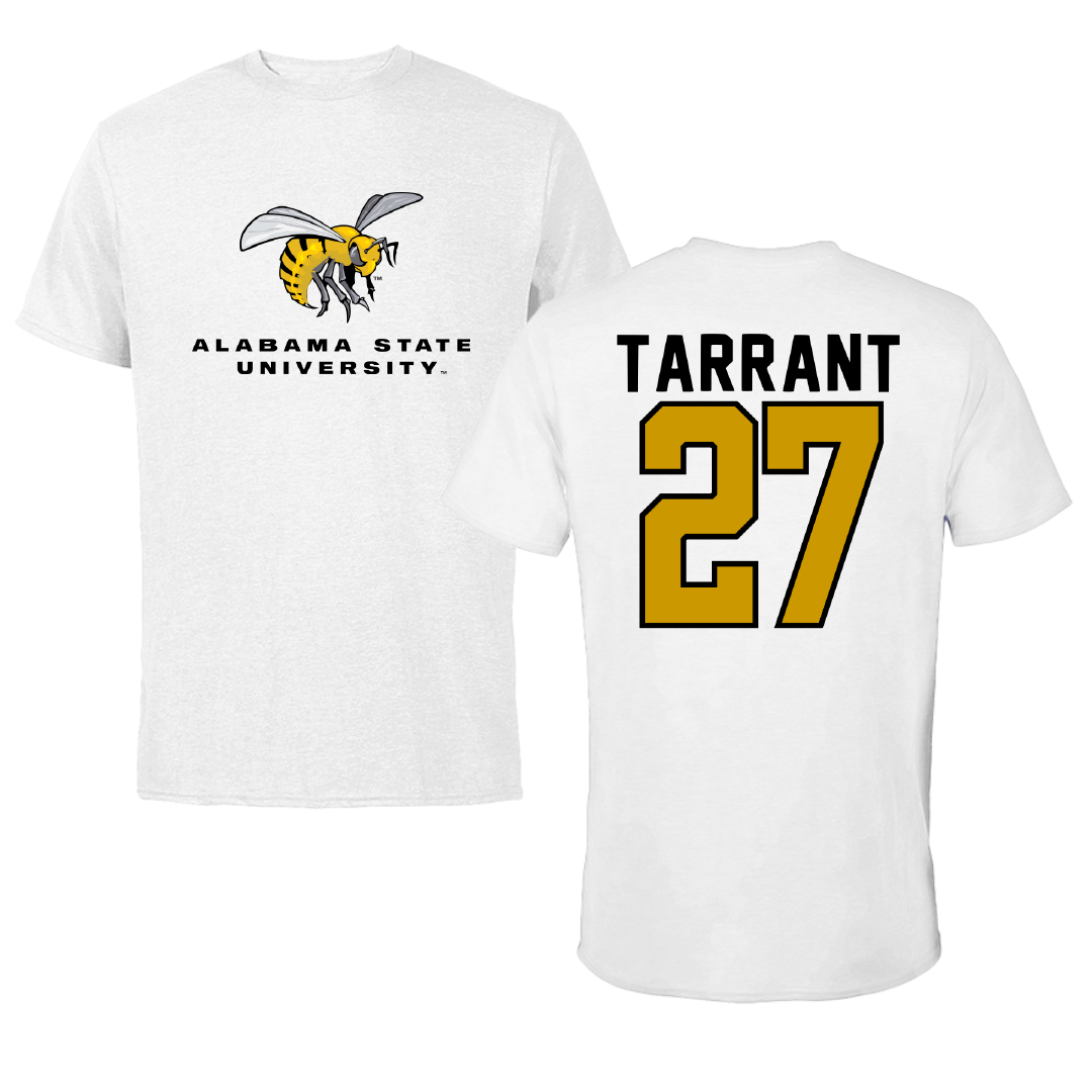 Alabama State University Football White Tee - #27 Eric Tarrant