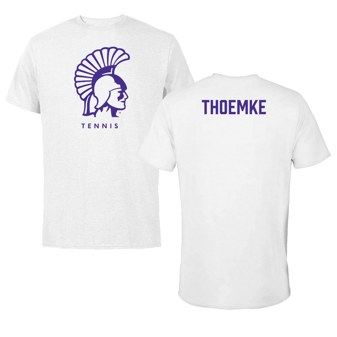 Winona State University Tennis White Performance Tee - Clara Thoemke