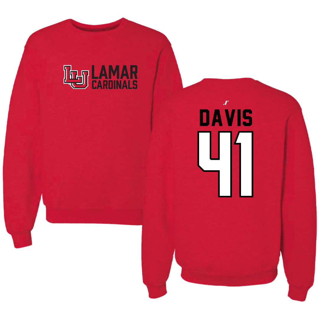 Lamar University Basketball Red General Crewneck - #41 Akasha Davis