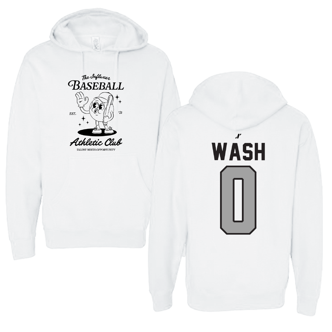 Baseball White Influxer Athletic Club Hoodie - #0 Logan Wash