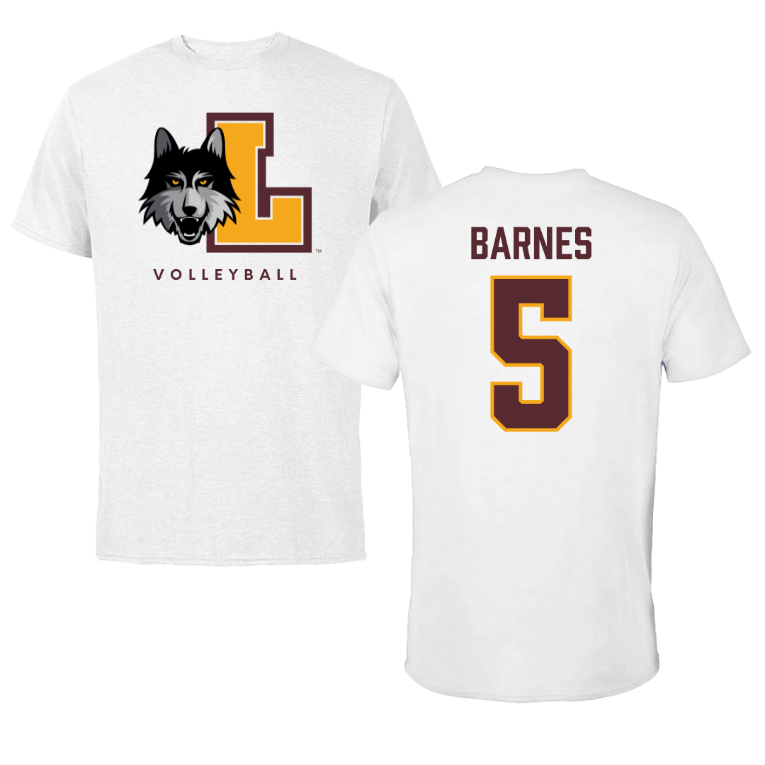 Loyola University-Chicago Volleyball White Performance Tee - #5 Addie Barnes