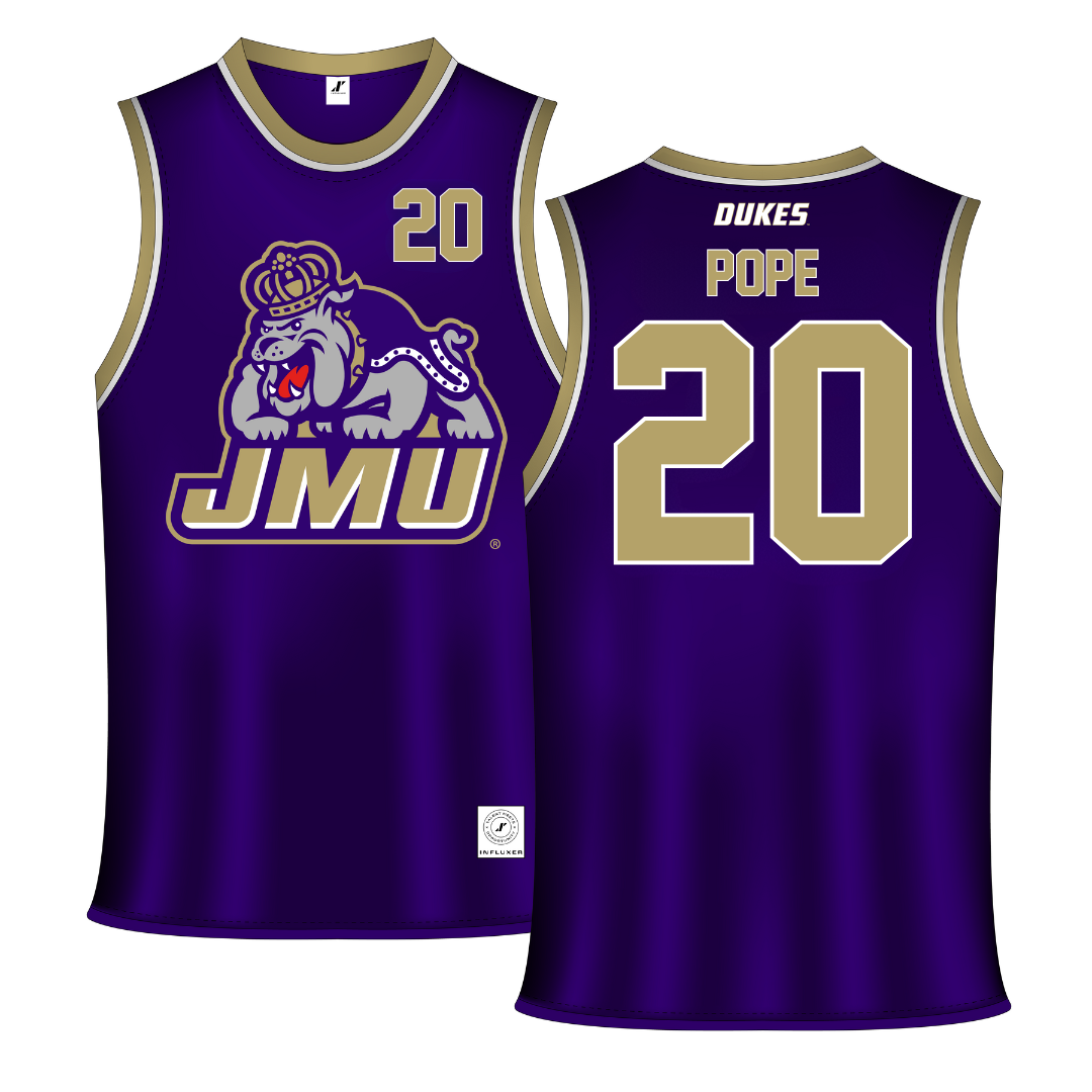 James Madison University Purple Basketball Jersey - #20 Jarrell Pope