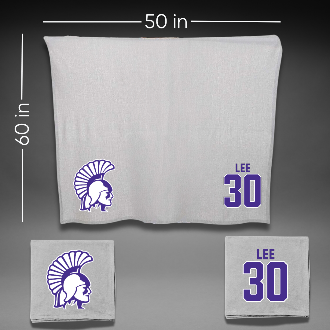 Winona State University Baseball Gray Blanket - #30 Peyton Lee