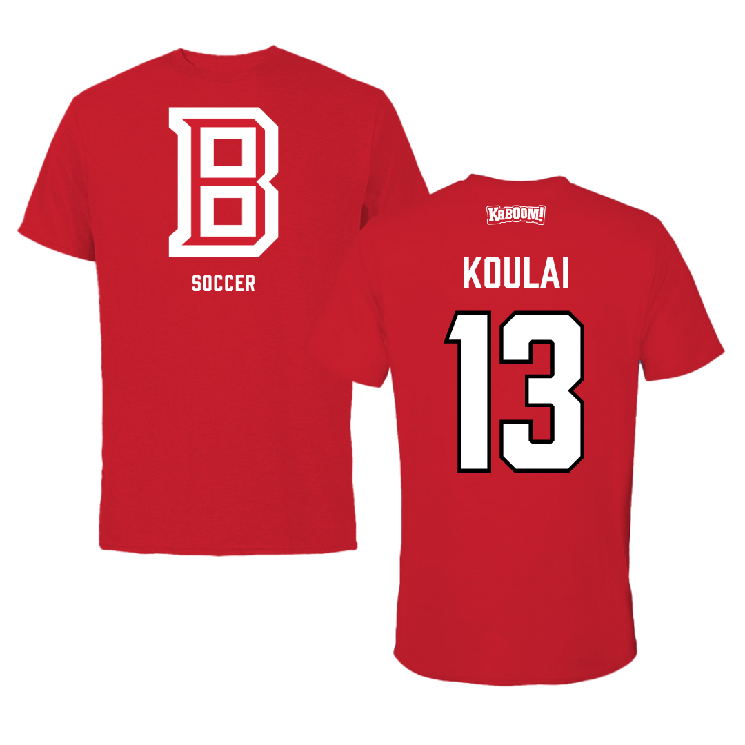 Bradley University Soccer Red Block Performance Tee - #13 Dj Koulai