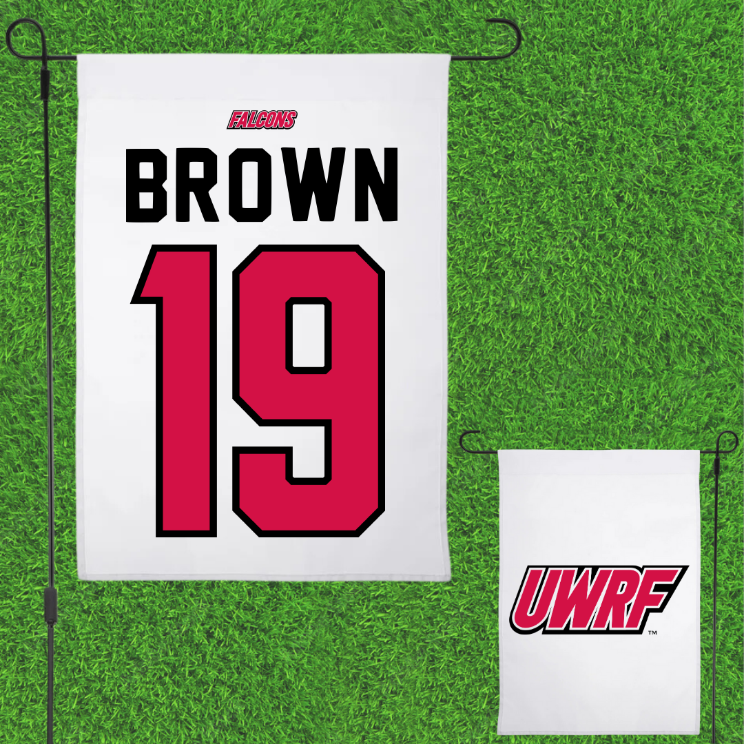 University of Wisconsin-River Falls Football White Garden Flag - #19 Dylan Brown